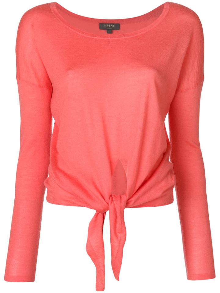 N.peal Tie Front Jumper - Yellow & Orange