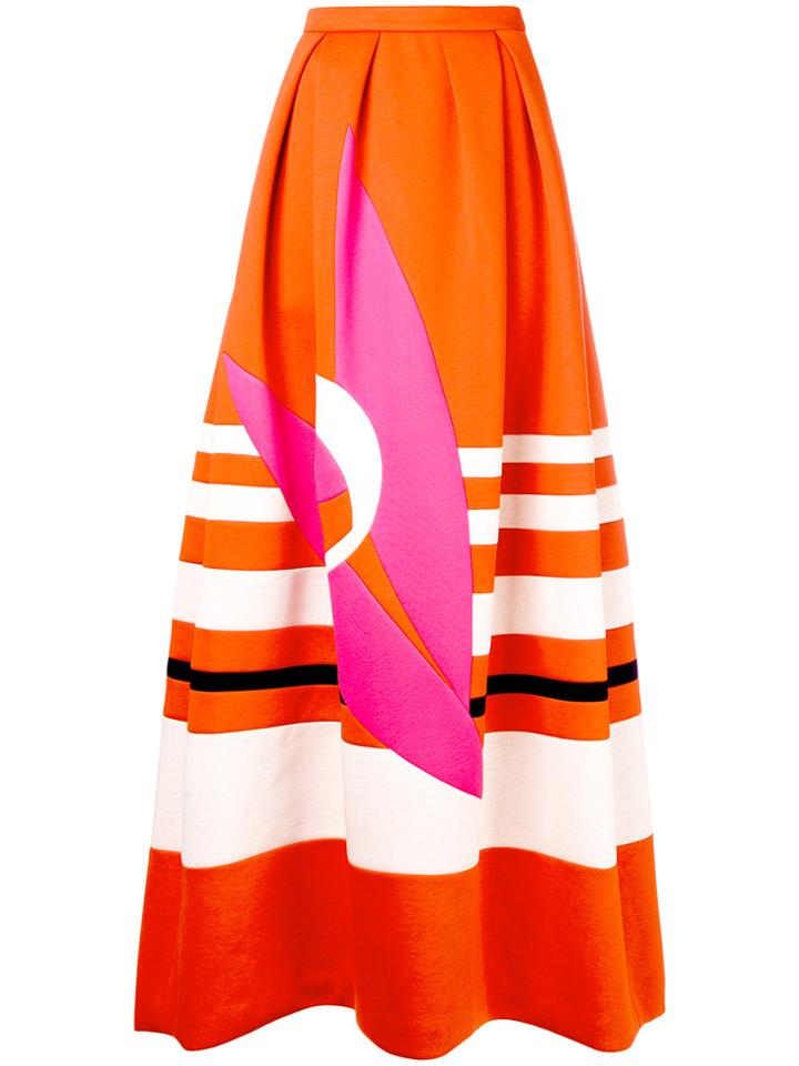Delpozo Striped Maxi Skirt - Yellow & Orange