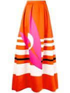Delpozo Striped Maxi Skirt - Yellow & Orange