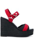Versace Raffia Platform Open-toe Sandals - Black