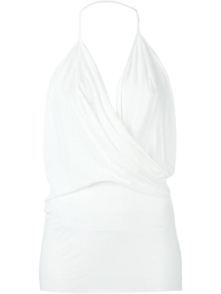 Rick Owens Lilies Draped Halter Top, Women's, Size: 42, White, Cotton/polyamide/viscose