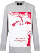 Hood By Air Front Print T-shirt, Men's, Size: Small, Grey, Cotton