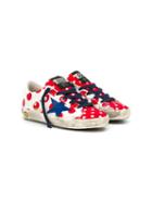 Golden Goose Deluxe Brand Kids Superstar Polka Dot Sneakers, Boy's, Size: 32, Red