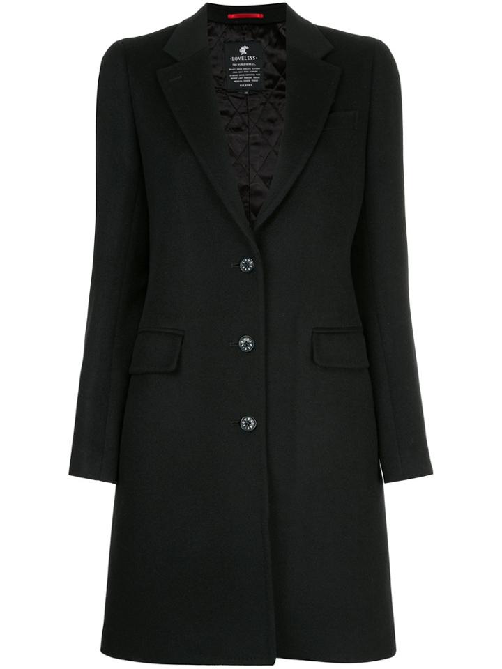 Loveless Single Breasted Coat - Black