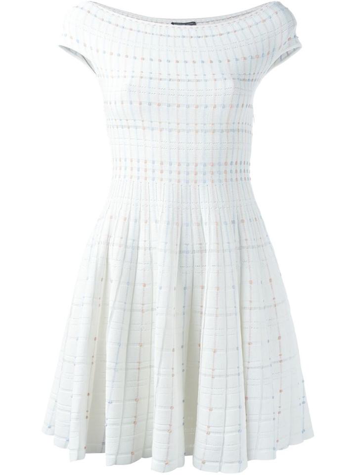 Alexander Mcqueen Off The Shoulder Dress, Women's, Size: M, White, Viscose/polyester/polyamide/cotton
