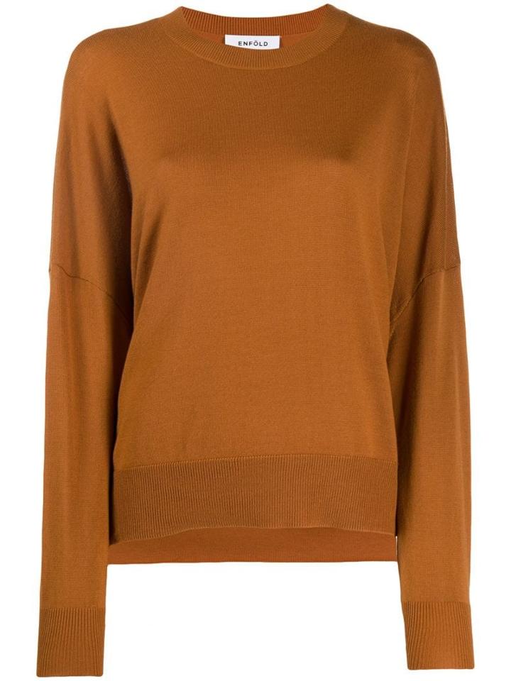 Enföld Side Slit Knit Top - Brown