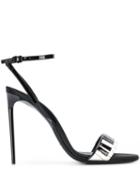 Saint Laurent Piano Detail Sandals - Black