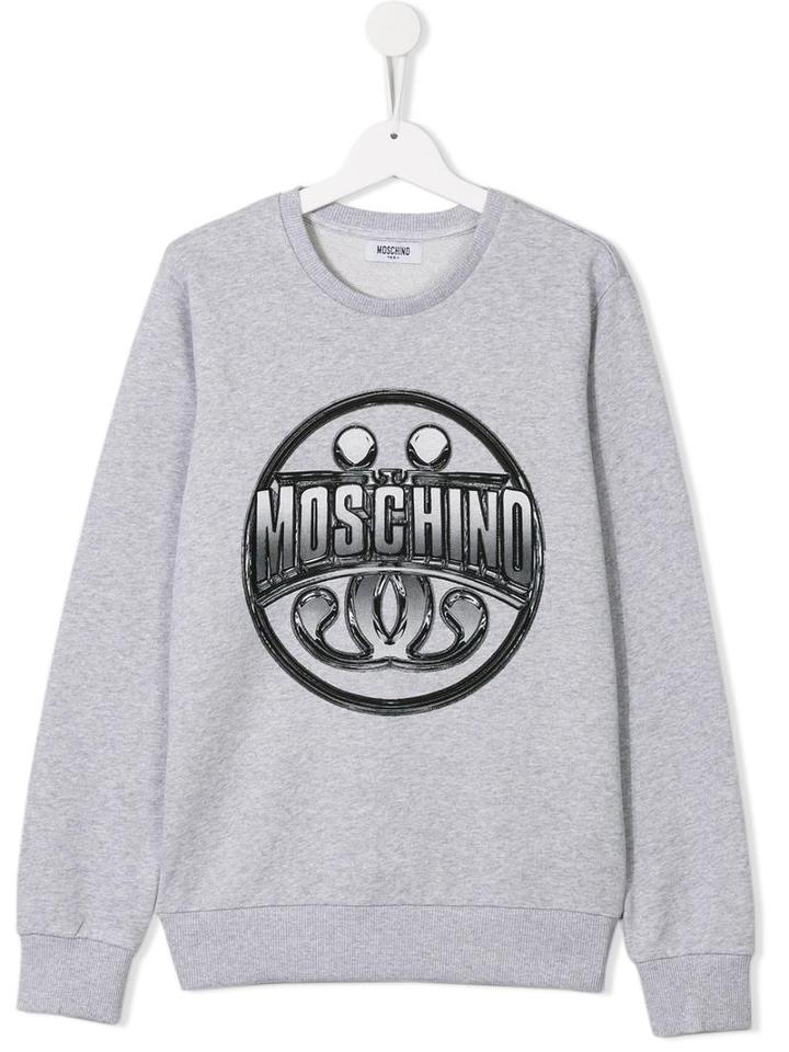 Moschino Kids Logo Print Sweatshirt, Boy's, Size: 14 Yrs, Grey