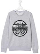 Moschino Kids Logo Print Sweatshirt, Boy's, Size: 14 Yrs, Grey