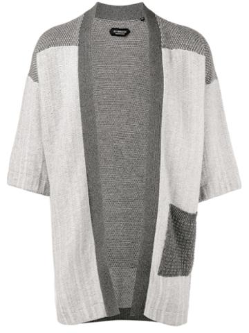 Curieux - Patchwork Knitted Kimono - Men - Cashmere - S, Grey, Cashmere