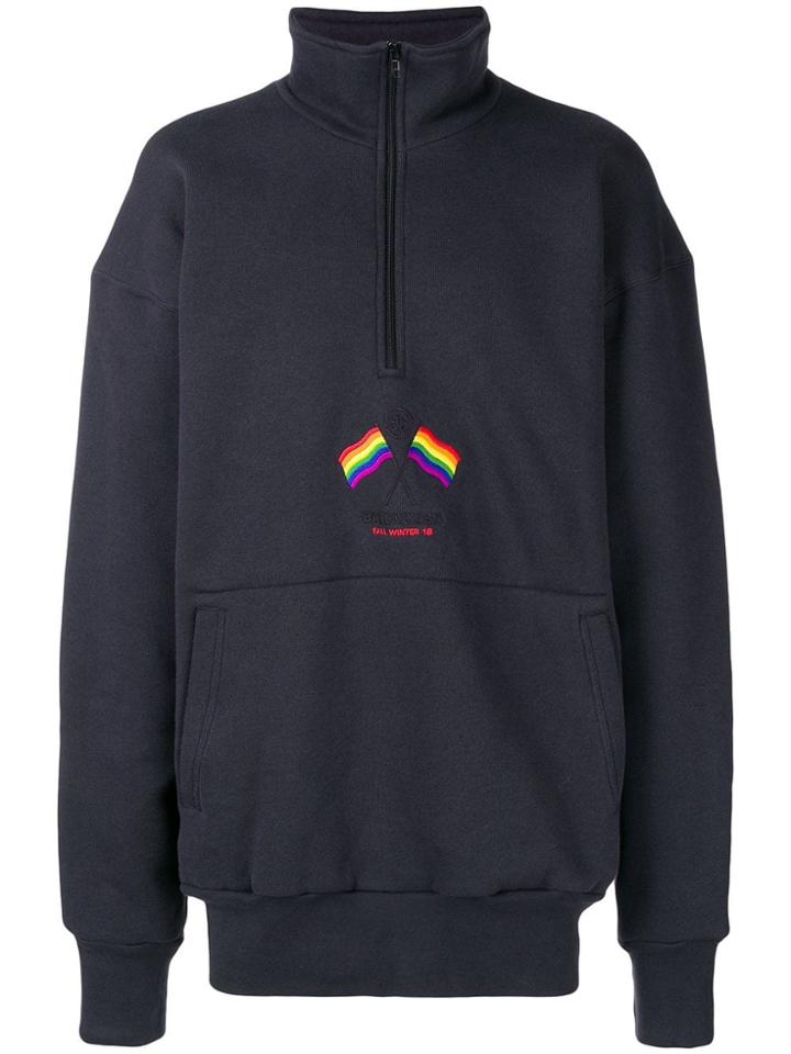 Balenciaga Zip Up Sweatshirt - Blue