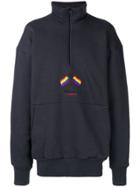 Balenciaga Zip Up Sweatshirt - Blue