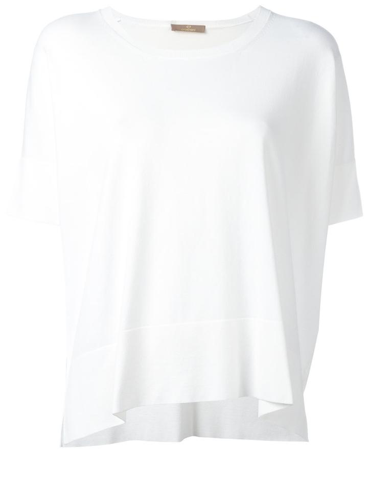 Cruciani Boxy Knitted Top, Women's, Size: 44, White, Polyester/viscose