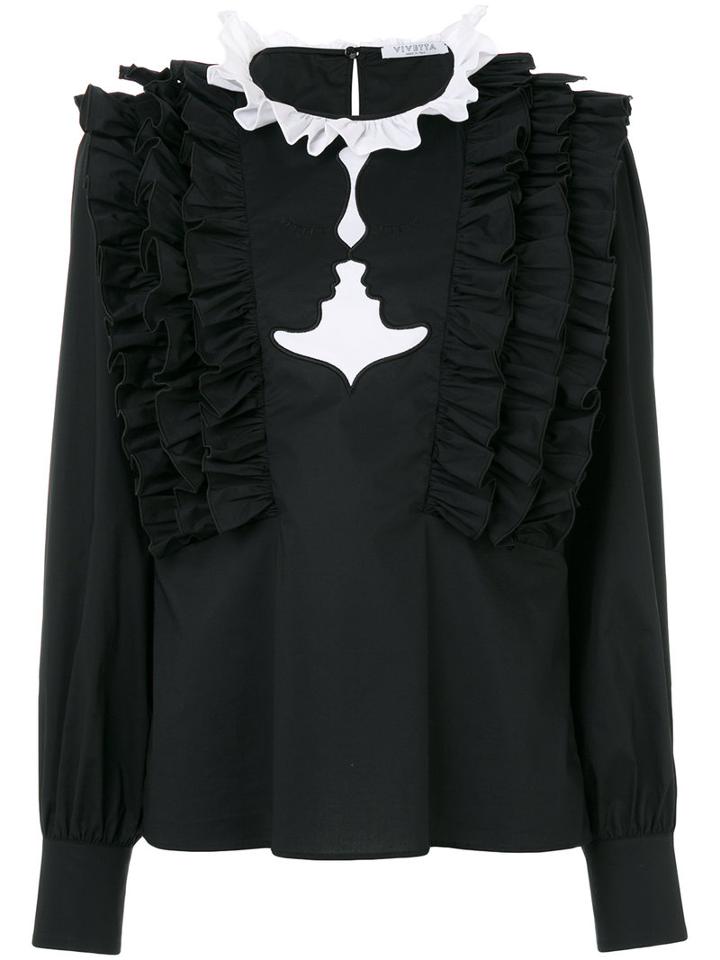 Vivetta - Two Faced Blouse - Women - Cotton/spandex/elastane - 42, Black, Cotton/spandex/elastane
