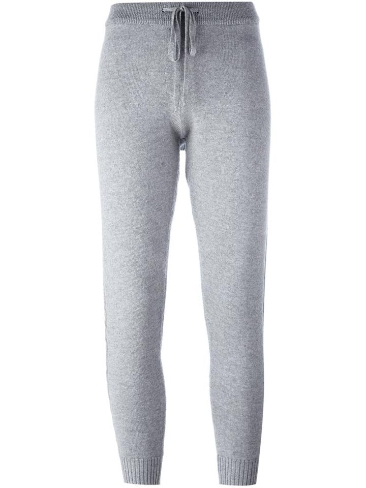 Chinti And Parker Cable Knit Track Pants, Women's, Size: Medium, Grey, Merino