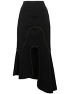 Ellery High Waisted Asymmetric Skirt - Black