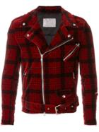Route Des Garden Checked Velvet Cropped Jacket - Red