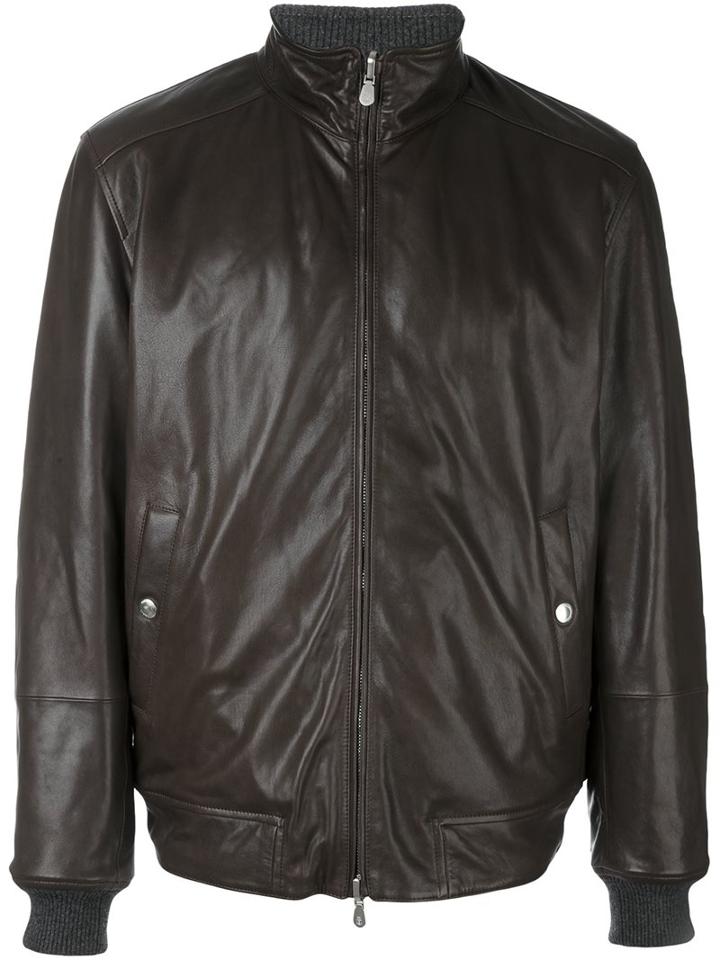 Brunello Cucinelli Cashmere Reversible Jacket, Men's, Size: Small, Brown, Cotton/leather/polyester/virgin Wool