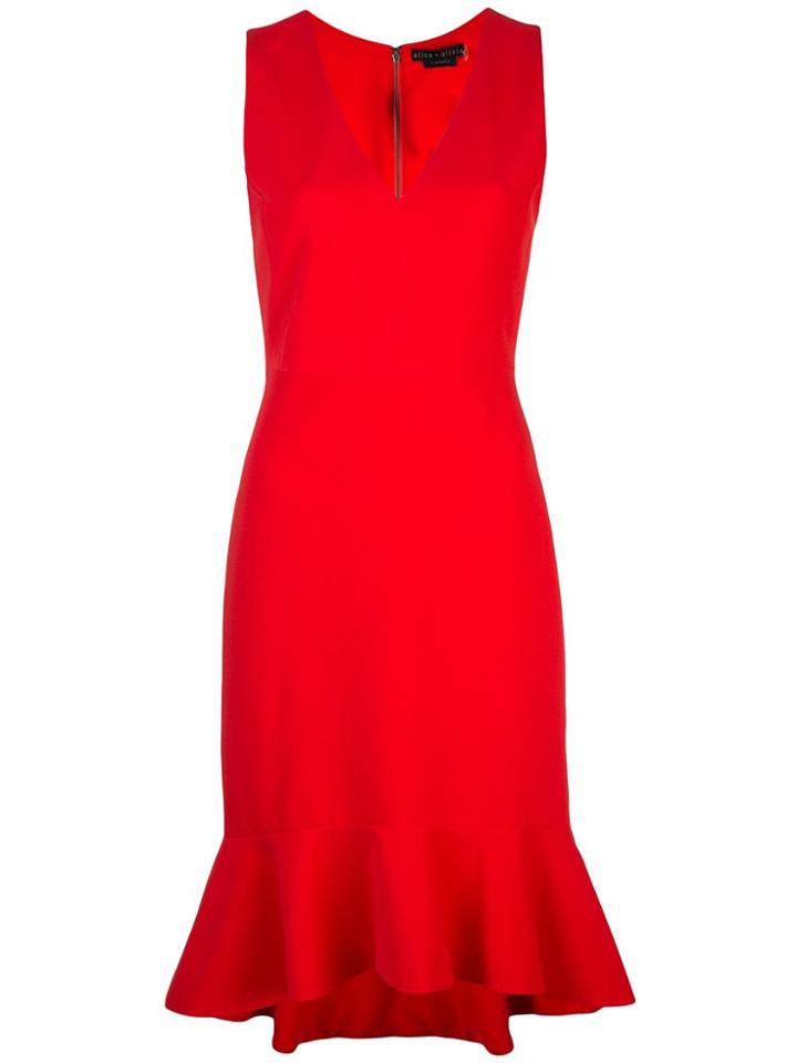 Alice+olivia Ruffled Hem Dress - Red