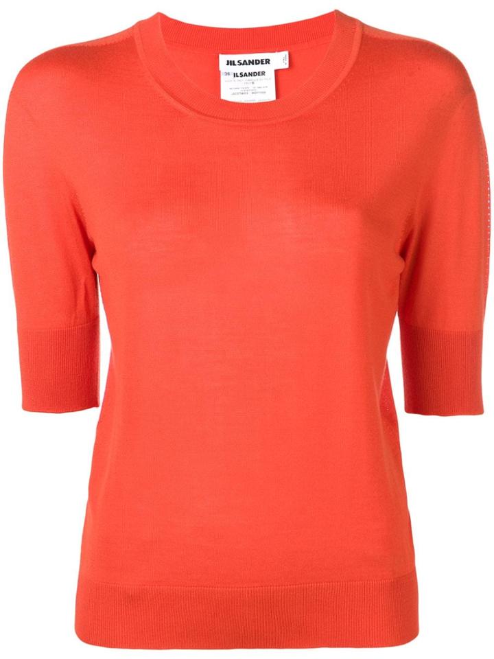 Jil Sander Shortsleeved Knit Jumper - Orange