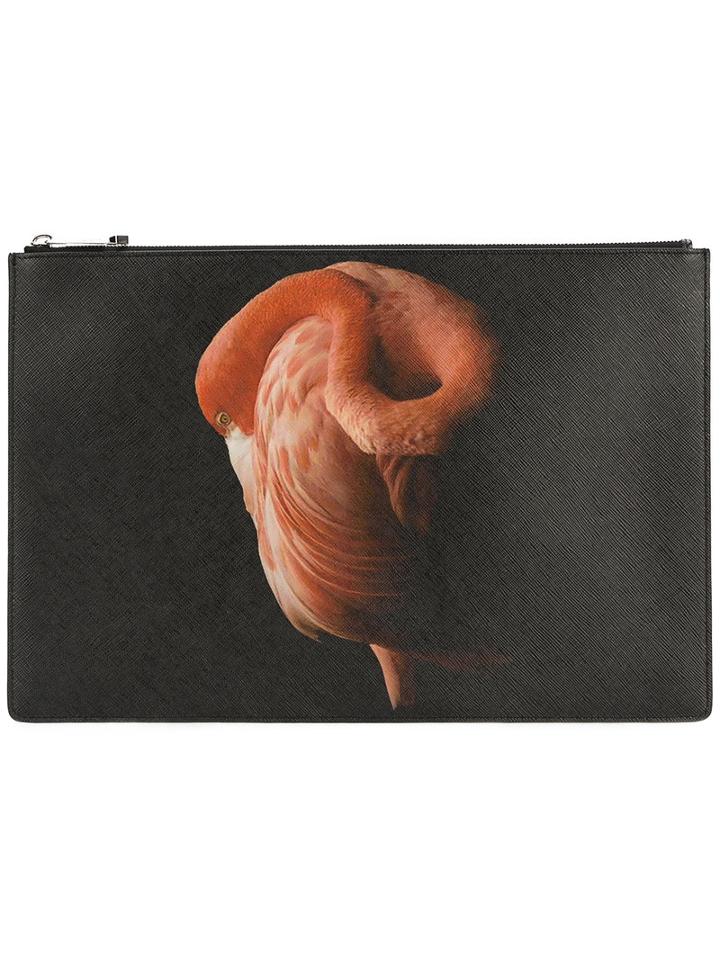 Givenchy - Flamingo Print Iconic Pouch - Women - Cotton/polyester/polyurethane - One Size, Black, Cotton/polyester/polyurethane