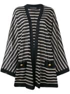 Balmain Striped Jersey Oversized Cardigan - Black