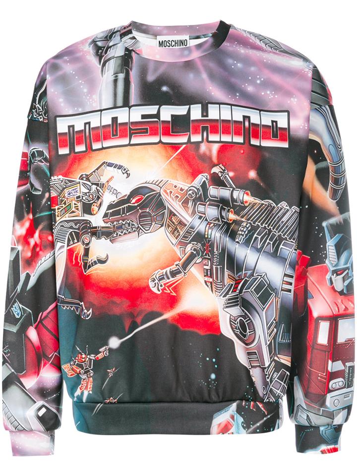 Moschino Transformer Intarsia Sweatshirt - Blue