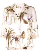 Vince Tropical Garden Pajama Shirt - Neutrals