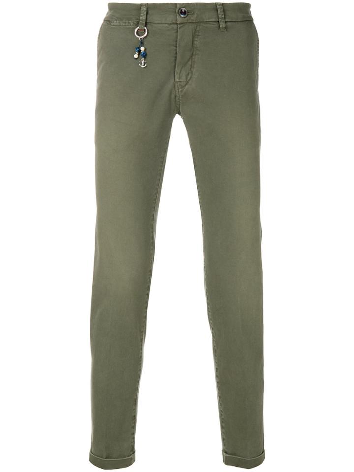 Re-hash Slim Fit Cropped Trousers - Green