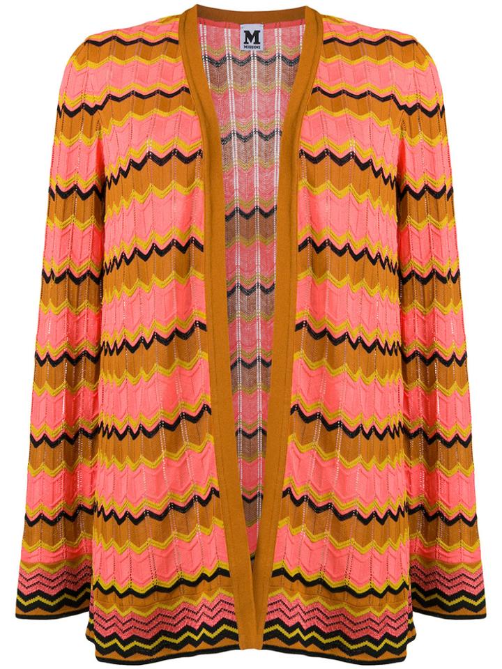 M Missoni Pointelle-knit Zigzag Cardigan - Multicolour