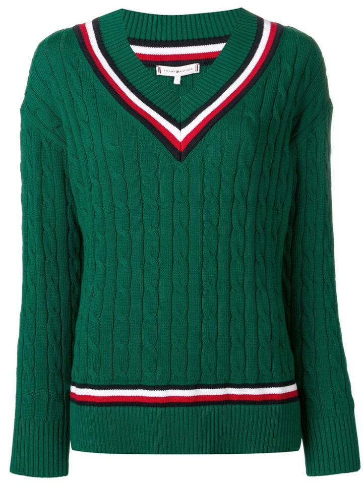 Tommy Hilfiger V-neck Jumper - Green