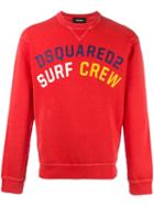 Dsquared2 Surf Crew Sweatshirt, Men's, Size: Medium, Red, Cotton