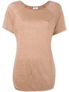 Frame Denim - Curved Hem T-shirt - Women - Linen/flax - S, Nude/neutrals, Linen/flax
