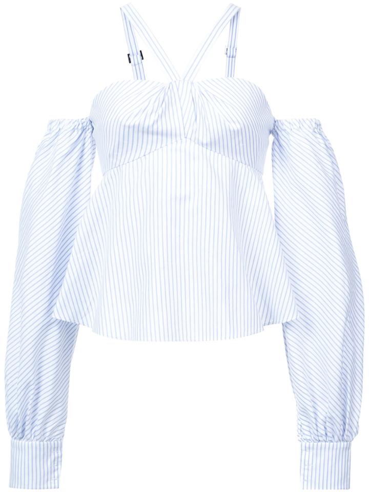 Jonathan Simkhai Off Shoulder Striped Top - Blue