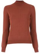 Nk Knitted High Neck Sweater - Brown