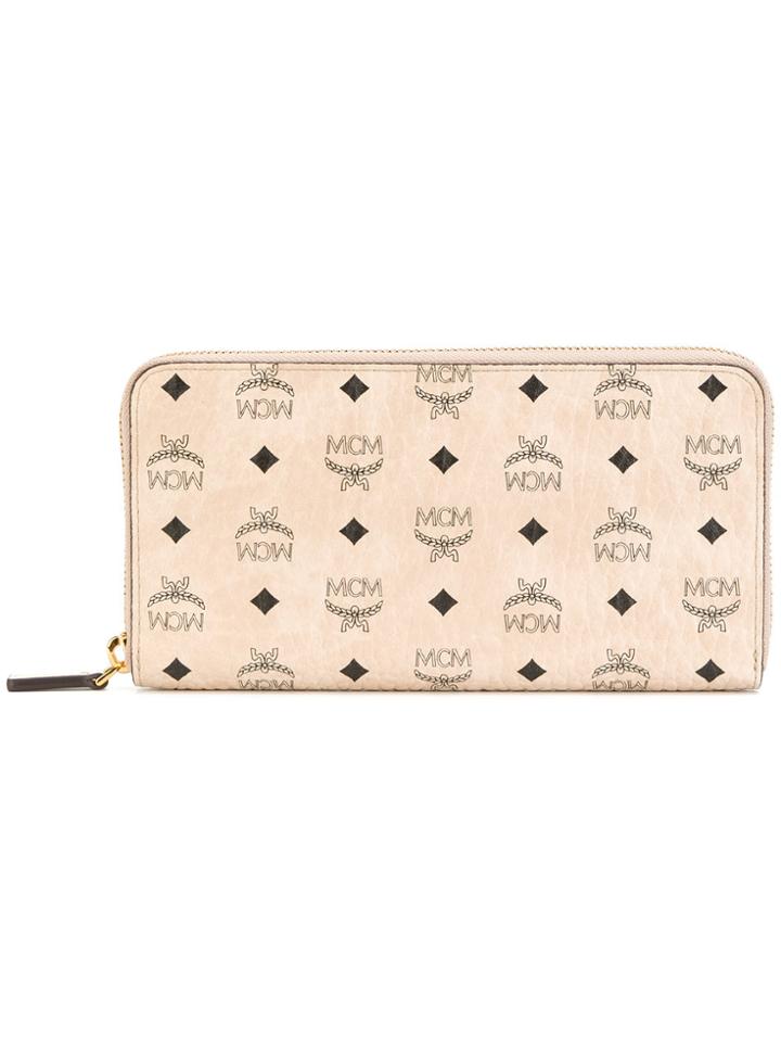 Mcm Printed Wallet - Nude & Neutrals