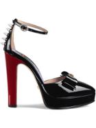 Gucci Patent Leather Pump With Bow - Black