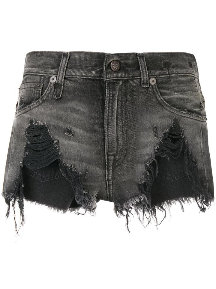R13 Niles Denim Shorts - Grey