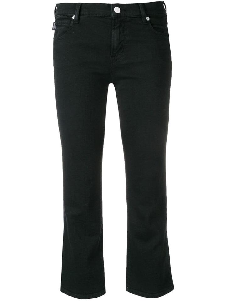 Love Moschino Cropped Flare Jeans - Black