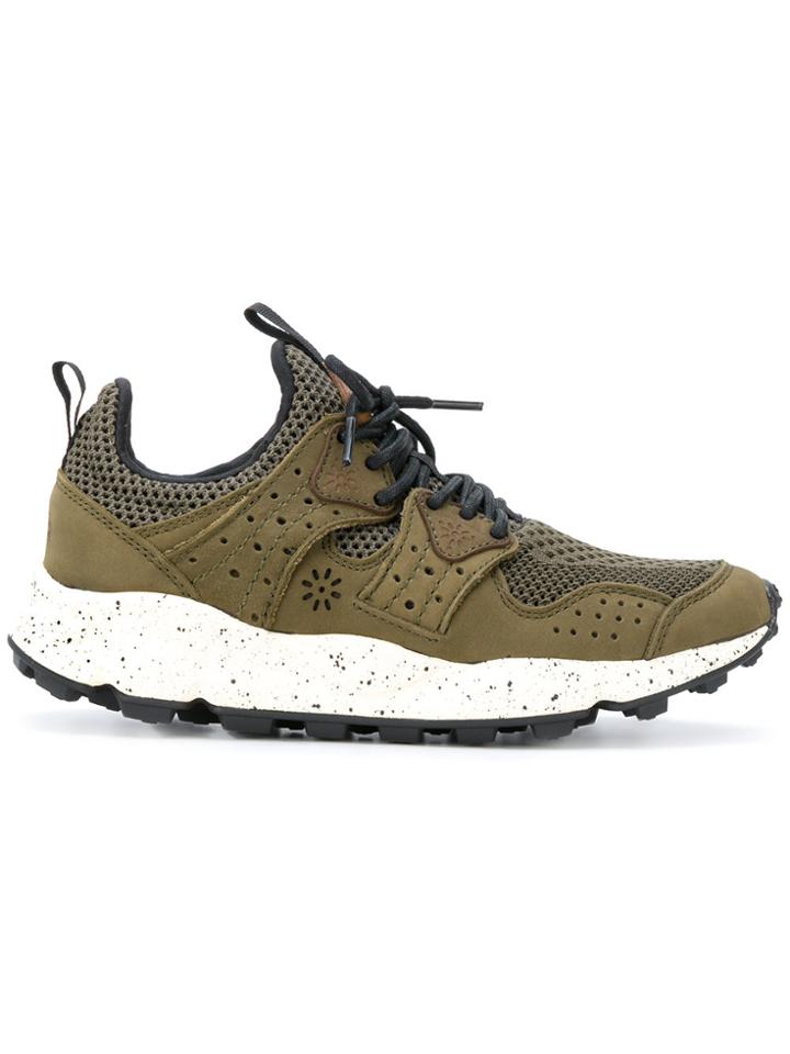 Flower Mountain Corax Mesh Panel Sneakers - Green