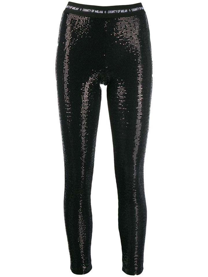 Marcelo Burlon County Of Milan County Sequin Leggings - Black