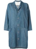 Plantation - Oversized Pockets Denim Coat - Women - Cotton - M, Blue, Cotton