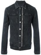 Rta Distressed Denim Jacket, Men's, Size: Large, Black, Cotton/polyurethane