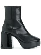 Mm6 Maison Margiela Zipped Platform Boots - Black