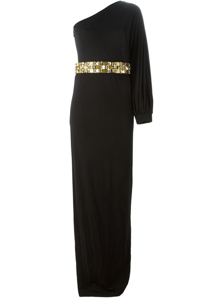 Dsquared2 One Shoulder Embellished Dress, Women's, Size: Medium, Black, Viscose/acrylic