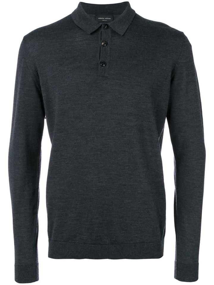 Roberto Collina Fitted Polo Top - Grey