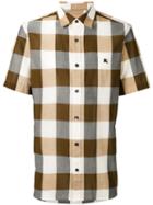 Burberry - Short Sleeve Check Shirt - Men - Cotton/linen/flax - Xl, Nude/neutrals, Cotton/linen/flax