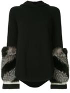 Izaak Azanei Fur Cuff Hoodie - Black