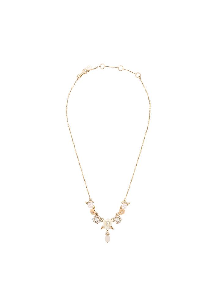 Marchesa Notte Embellished Floral Necklace - Yellow & Orange