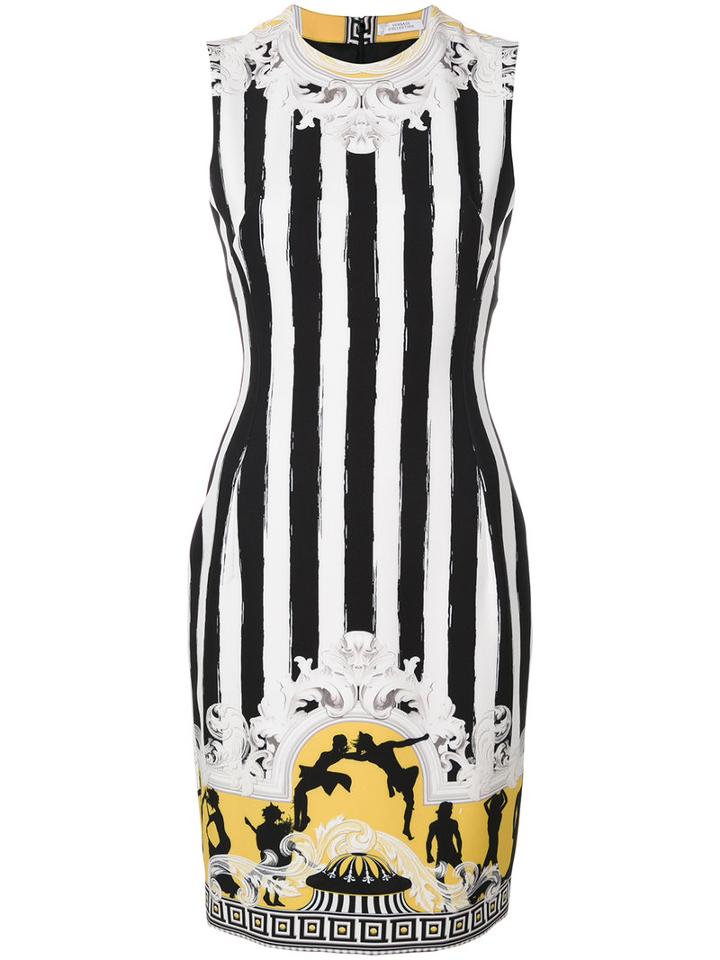 Versace Collection - Senape Print Mini Dress - Women - Polyester/spandex/elastane/viscose - 42, Yellow, Polyester/spandex/elastane/viscose